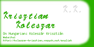 krisztian koleszar business card