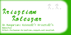 krisztian koleszar business card